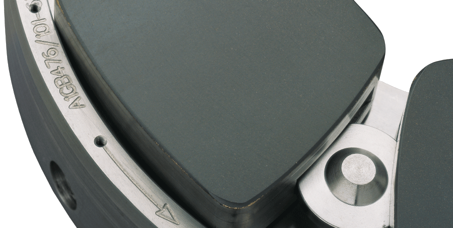 Large polymer-lined tilt pad thrust bearing