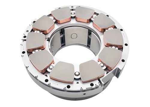 Combination tilt pad babbitt bearing featuring CuCr backed thrust pads and hydrostatic lift