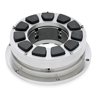 Solid polymer thrust bearing in combination with polymer-lined journal bearing