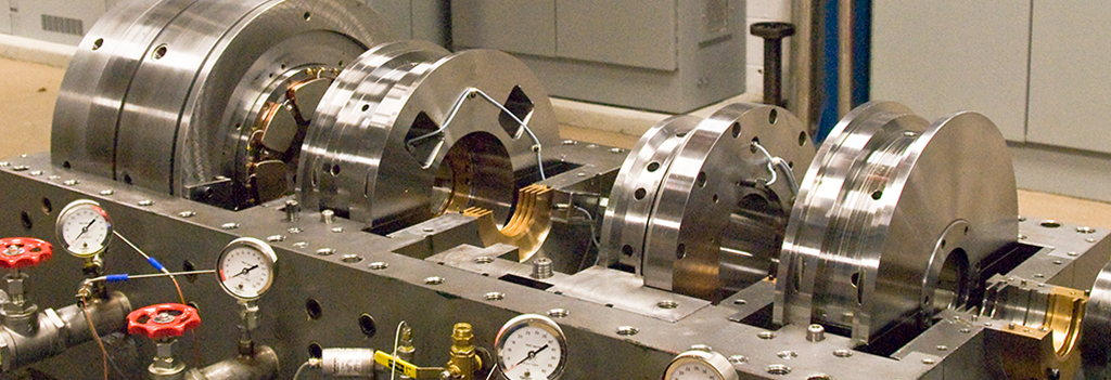 Research & development test rig for fluid film thrust bearings