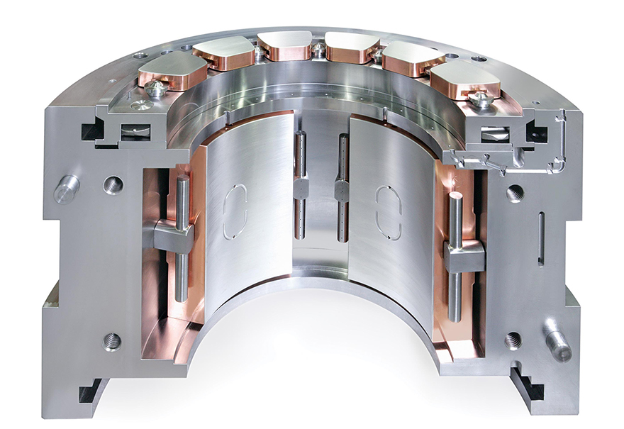 Combination tilt pad thrust and journal bearing with copper chrome backed pads