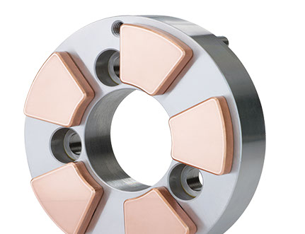 Flexure Pivot tilt pad thrust bearing with copper pads