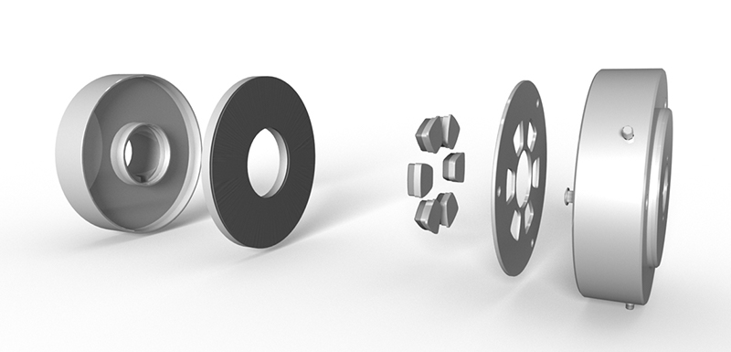 Polycrystalline diamond tilt pad thrust bearing and collar
